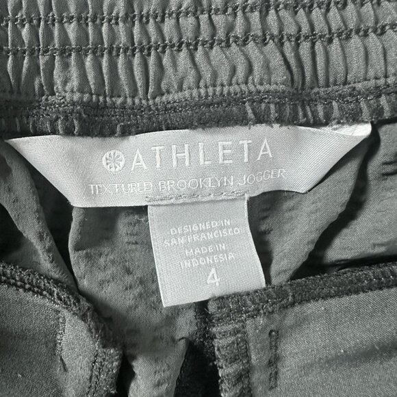 Athleta Textured Brooklyn Jogger Pant Sz4 Olive Pockets Activewear Casual Travel - Picture 7 of 7